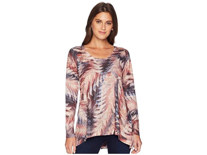 Nally & Millie Arrow Print Long Sleeve Tunic (multi) Women's Blouse