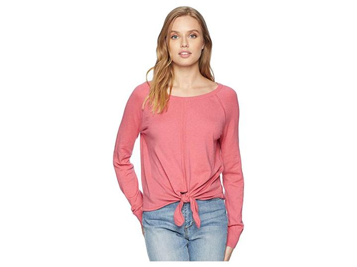 Sanctuary Laguna Tie Front Sweater (wild Salmon) Women's Sweater