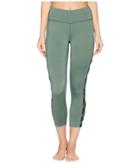 Jessica Simpson Thewarmup Crisscross Side Capri With Mesh (duck Green) Women's Casual Pants