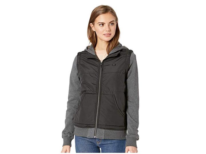 Rvca Eternal Quilted Fleece Jacket (black) Women's Sweatshirt