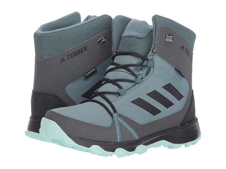 Adidas Outdoor Kids Terrex Snow Cp Cw (little Kid/big Kid) (clear Mint/carbon/hi-res Aqua) Girl's Shoes