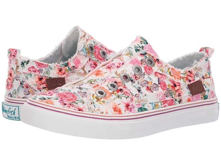 Blowfish Play (off-white Flowerfest Canvas) Women's Lace Up Casual Shoes