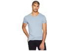 Scotch & Soda Classic Crew Neck T-shirt W/ Small Logo Print (ski Blue) Men's T Shirt