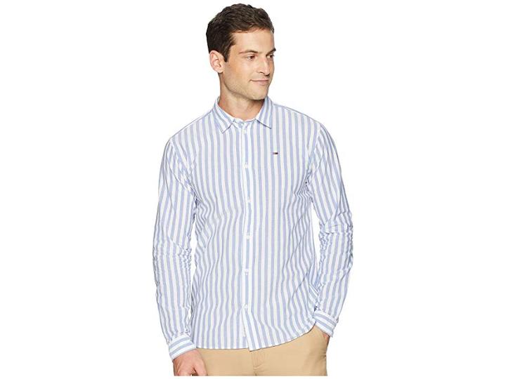 Tommy Jeans Essential Stripe Shirt (classic White/bold Stripe) Men's Clothing