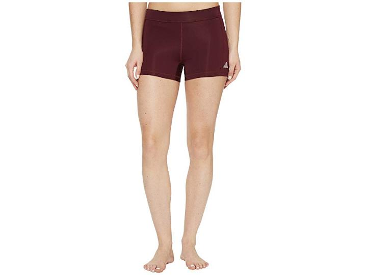 Adidas Techfit 3 Short Tights (maroon/matte Silver) Women's Casual Pants