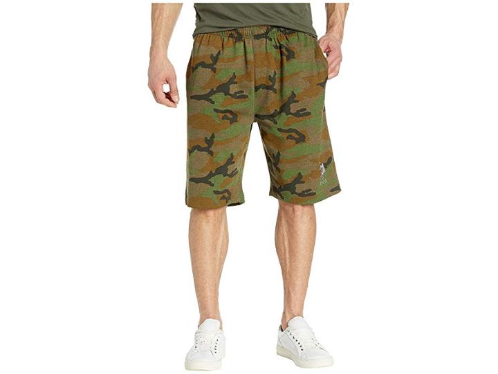 U.s. Polo Assn. Camo Print Shorts (forest Night) Men's Shorts