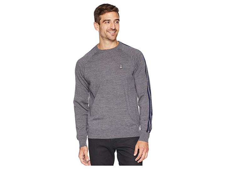 Psycho Bunny Crew Neck Sweater (heather Grey) Men's Sweater