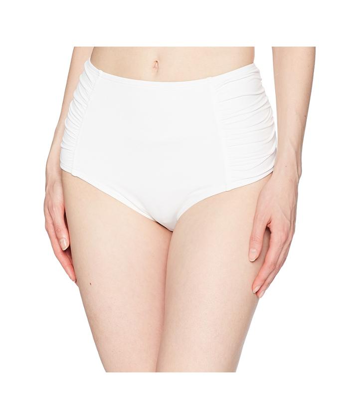 Michael Michael Kors Solids High-waist Bottom (white) Women's Swimwear