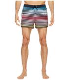 Original Penguin Ombre Stripe Fixed Volley Swim Trunk (dark Sapphire) Men's Swimwear