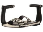 Cole Haan Genevieve Weave Sandal (black Leather/black/white Genevieve Weave) Women's Shoes