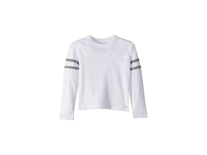 Chaser Kids Extra Soft Tri-blend Tee With Arm Stripes (toddler/little Kids) (white/streaky Grey) Boy's T Shirt
