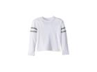 Chaser Kids Extra Soft Tri-blend Tee With Arm Stripes (toddler/little Kids) (white/streaky Grey) Boy's T Shirt