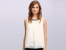 Vince Camuto - S/l Blouse W/ Pleather (new Ivory)