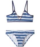 Splendid Littles Chambray Cottage Bralette Retro Pants (big Kids) (blue) Girl's Swimwear Sets