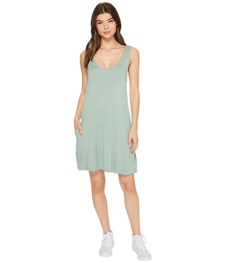 Rvca Chances Dress (granite Green) Women's Dress