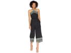 Two By Vince Camuto Wide Leg Fan Geo Print Halter Jumpsuit (rich Black) Women's Jumpsuit & Rompers One Piece