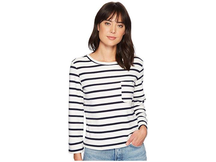 Bishop + Young Stripe Back Lace-up Top (black Stripe) Women's Clothing
