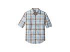 Janie And Jack Roll Sleeve Button-up Shirt (toddler/little Kids/big Kids) (light Blue Plaid) Boy's Long Sleeve Button Up
