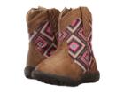 Roper Kids Glitter Geo (infant/toddler) (brown Faux Leather Vamp Glitter Shaft) Cowboy Boots
