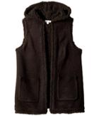 Splendid Littles Hooded Sherpa Vest (big Kids) (black) Girl's Vest