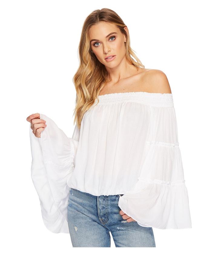 Free People Free Spirit Top (white) Women's Long Sleeve Pullover