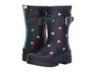 Joules Kids Printed Welly Rain Boot (toddler/little Kid/big Kid) (navy Tiny Spot) Girls Shoes