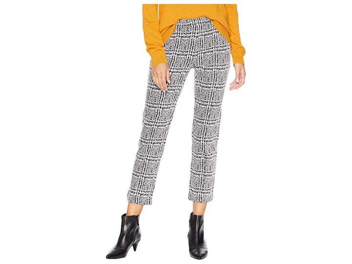 Michael Michael Kors Plaid Cigarette Crop Pants (black) Women's Casual Pants