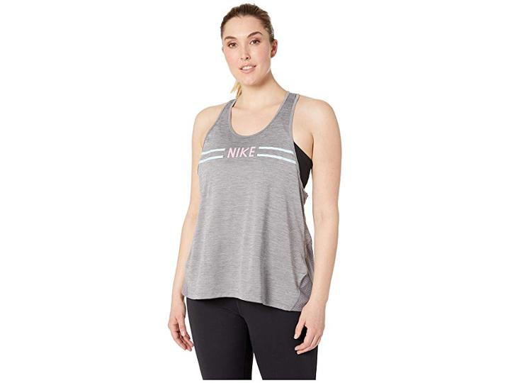 Nike Miler Tank Hyper Fem (size 1x-3x) (gunsmoke/heather/pink Rise) Women's Clothing