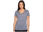 Under Armour Ua Techtm Twist V-neck (academy/metallic Silver) Women's Short Sleeve Pullover