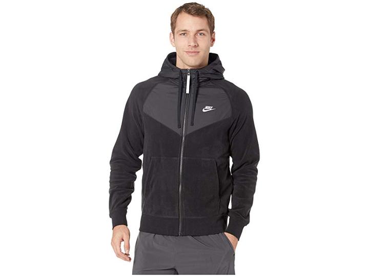 Nike Nsw Hoodie Full Zip Core Winter Snl (black/black/white) Men's Sweatshirt