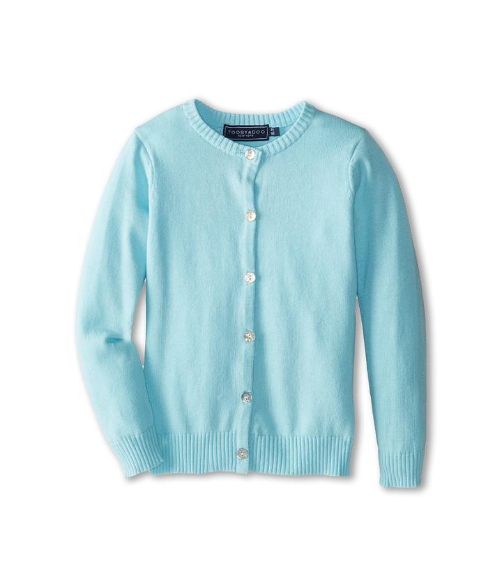 Toobydoo Cardigan (toddler/little Kids/big Kids) (aqua) Girl's Sweater