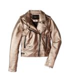 Blank Nyc Kids Metallic Moto Jacket In Silver Rose (big Kids) (silver Rose) Girl's Coat