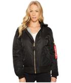 Alpha Industries Ma-1 Natus Jacket (black/new Silver Lining) Women's Coat