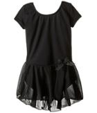 Capezio Kids Short Sleeve Nylon Dress (toddler/little Kids/big Kids) (black) Girl's Dress