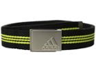 Adidas Golf 3-stripes Webbing Belt (black Heather/semi Solar Yellow) Men's Belts