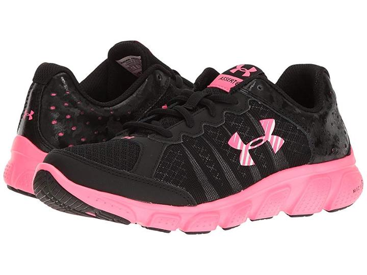 Under Armour Kids Ua Ggs Micro Gtm Assert 6 (big Kid) (black/mojo Pink/mojo Pink) Girls Shoes