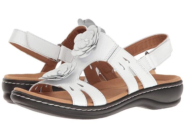 Clarks Leisa Claytin (white Leather) Women's Sandals