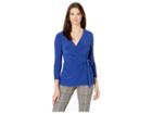 Anne Klein Solid 3/4 Sleeve Wrap Top (gauguin) Women's Blouse