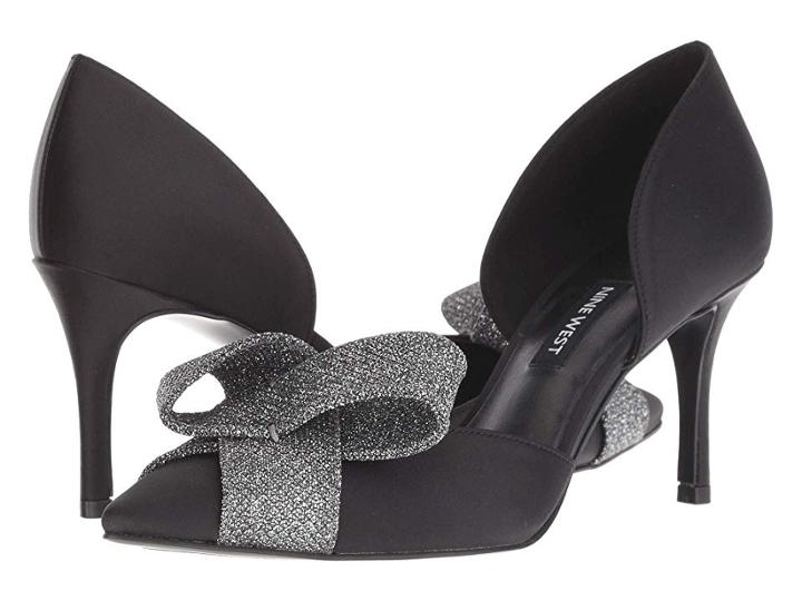 Nine West Mcfally D'orsay Pump (black/silver Satin) High Heels