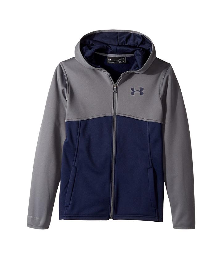 Under Armour Kids Armour Fleece Full Zip Hoodie (big Kids) (midnight Navy/graphite/midnight Navy) Boy's Sweatshirt