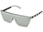 Valentino 0va2026 (matte White/leather Black/mirror Silver) Fashion Sunglasses