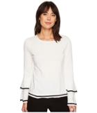 Cece Tiered Bell Sleeve Pullover Sweater (new Ivory) Women's Sweater