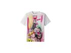 Moschino Kids Short Sleeve Victorian Graffiti Graphic T-shirt (little Kids/big Kids) (cloud) Girl's T Shirt