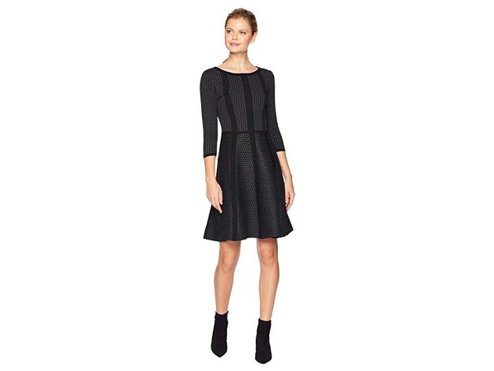 Gabby Skye Fit Flare Sweater Dress (graphite/black) Women's Dress