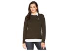 Lauren Ralph Lauren Bullion-patch Layered Shirt (deep Loden Heather) Women's Clothing