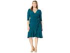Kiyonna Whimsy Wrap Dress (hunter Green) Women's Dress