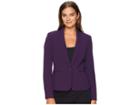 Tahari By Asl Crepe One-button Shawl Collar Jacket (plum) Women's Coat