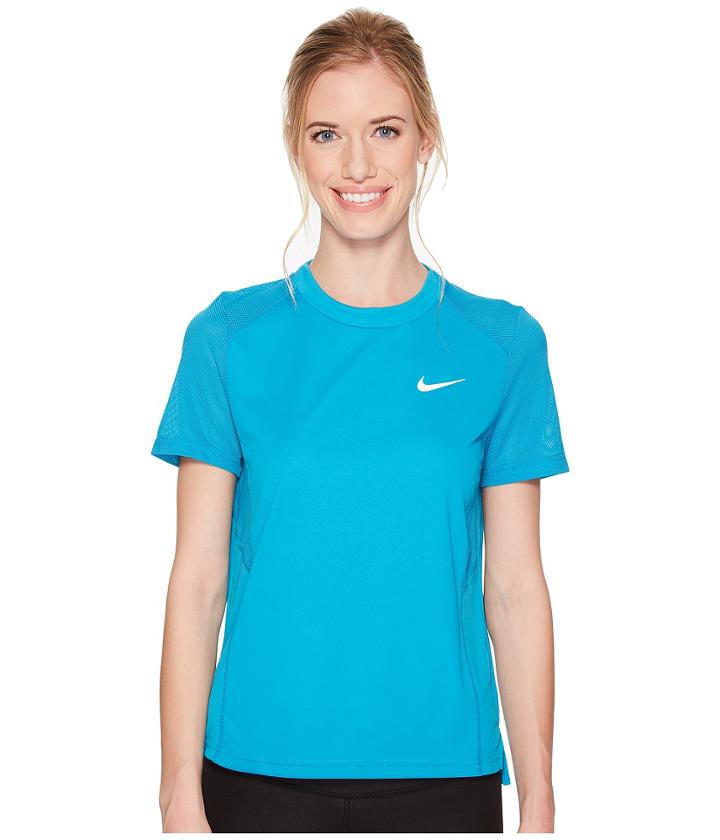 Nike Dry Miler Short-sleeve Running Top (neo Turquoise) Women's Short Sleeve Pullover
