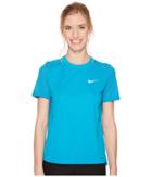 Nike Dry Miler Short-sleeve Running Top (neo Turquoise) Women's Short Sleeve Pullover