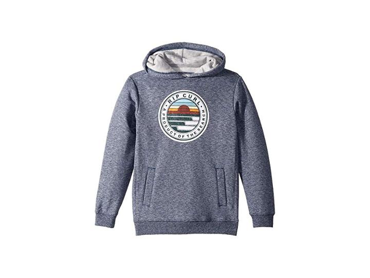 Rip Curl Kids Destination Print Fleece Hoodie (big Kids) (navy) Boy's Sweatshirt